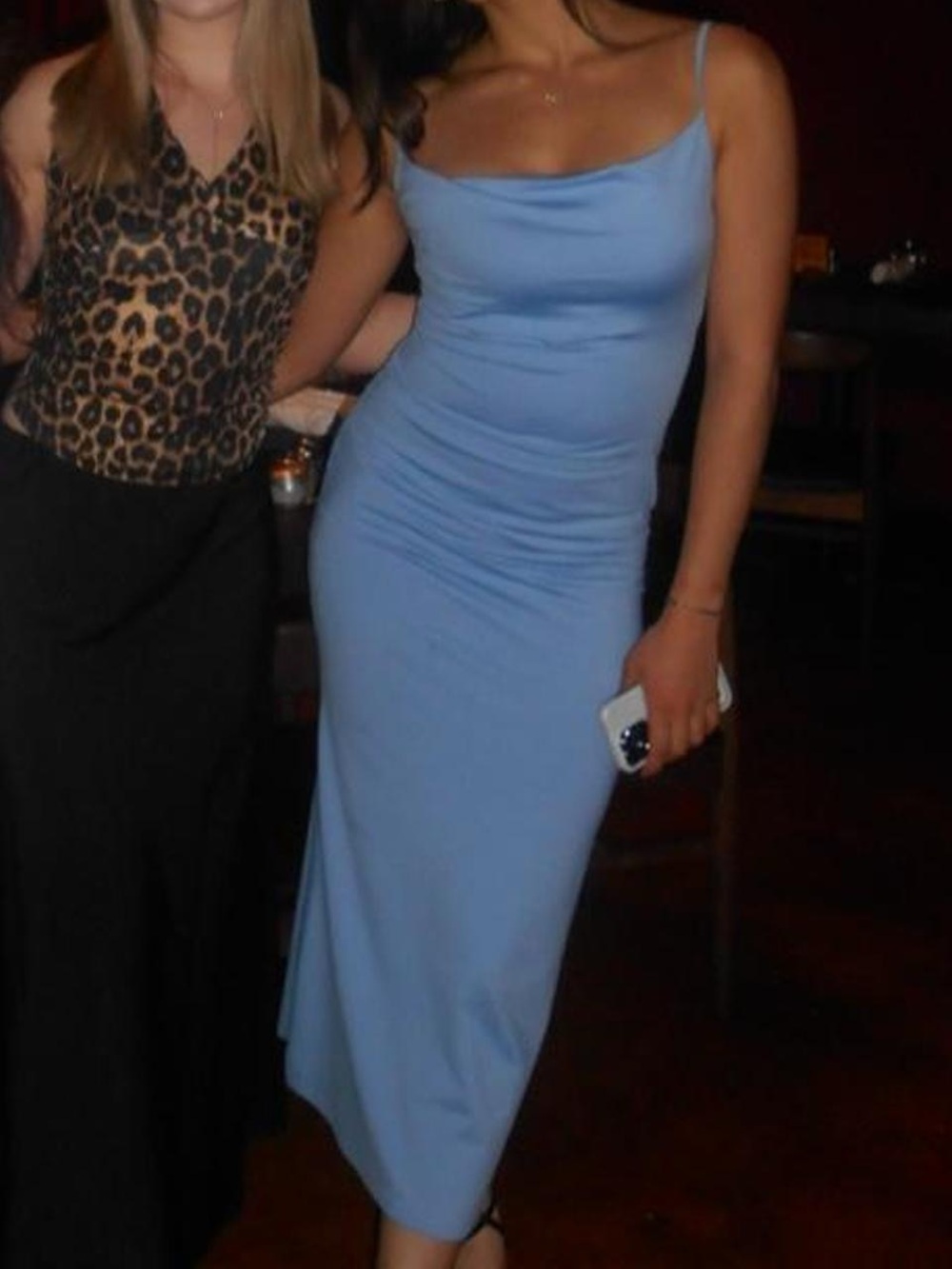 Bershka light blue maxi dress in a M